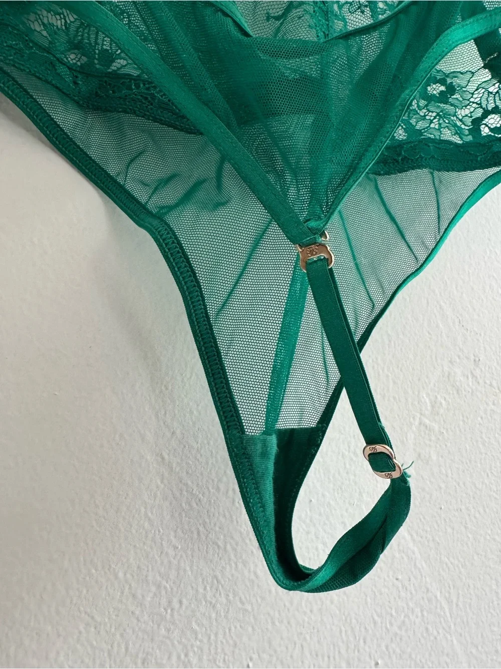 Honey Birdette Belinda Bodysuit Green Lace Thong Playsuit One Piece - Picture 11 of 15